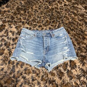 American Eagle Outfitters Distressed Blue Jean Shorts